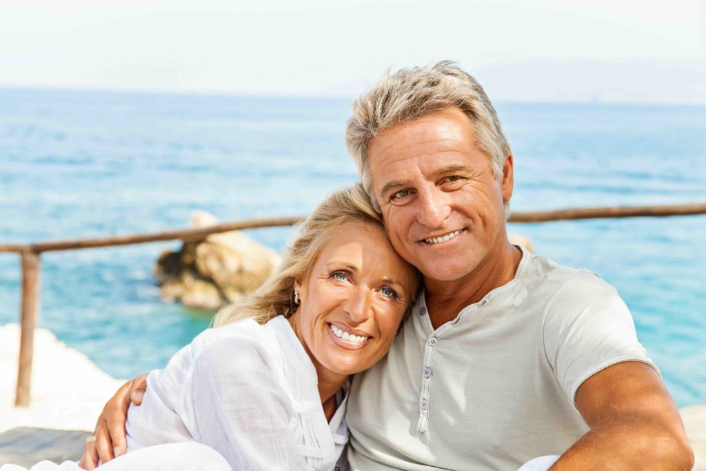 Happy retired couple on vacation