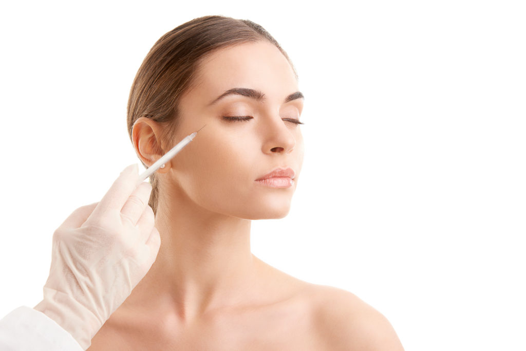 woman getting preventative botox to face