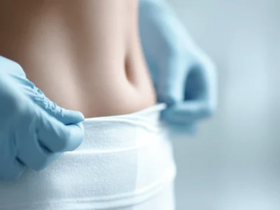 woman's belly recovering after liposuction