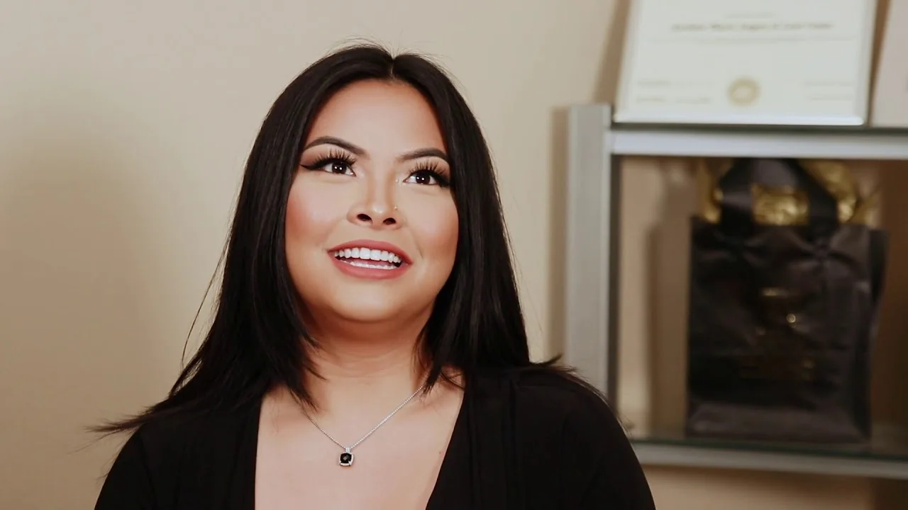 A patient describing her breast augmentation with Dr. Michelle Hardaway